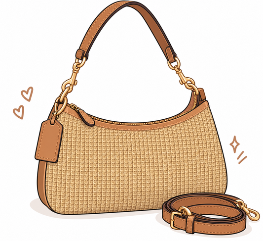 Warm Camel Chain Shoulder Bag with Strap