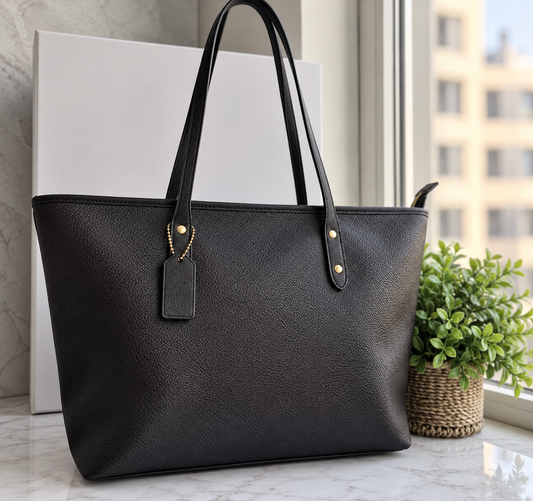 Classic Black Everyday Tote Bag with Handles