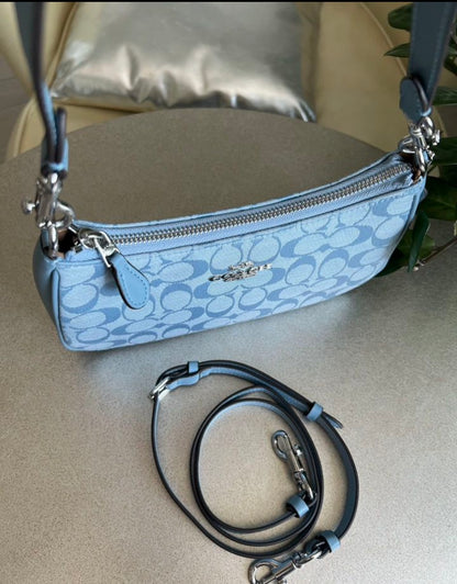 Teri — Soft Blue Signature Shoulder Bag with Elegant Chain Details