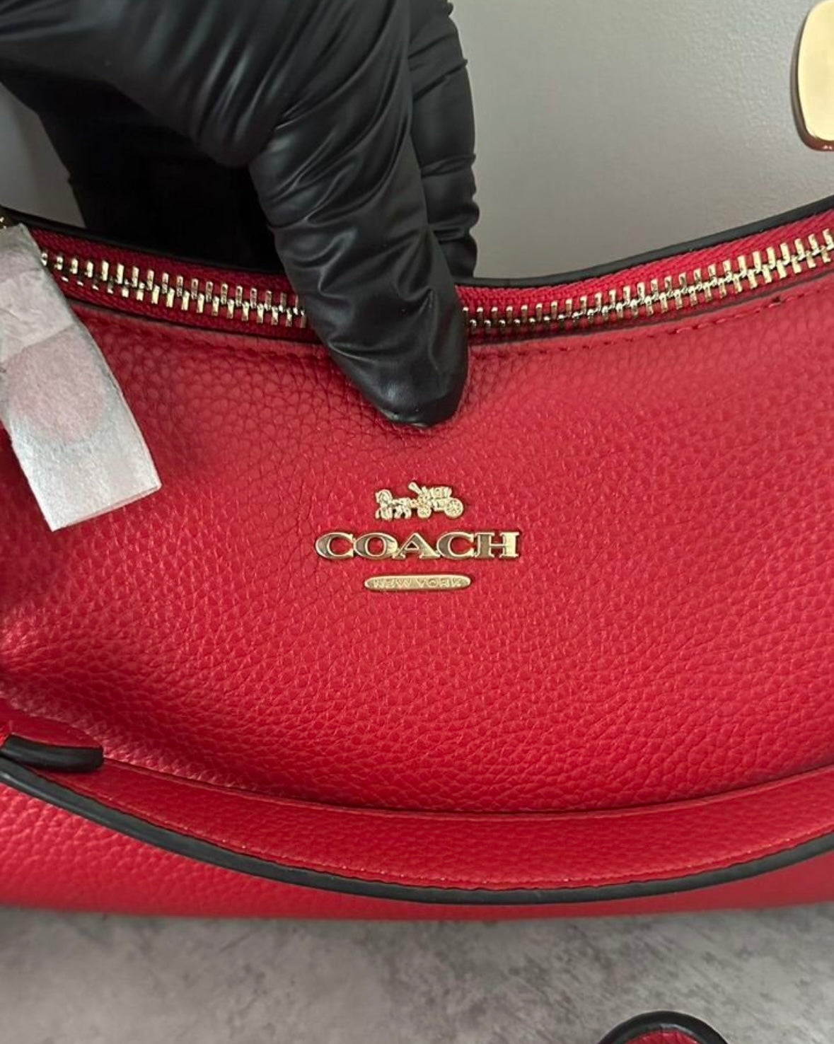 Teri – Classic Red Shoulder Bag with Gold Chain Accents