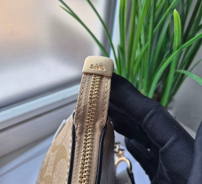 Teri Shoulder Bag — Rich Leather with Gold Accents