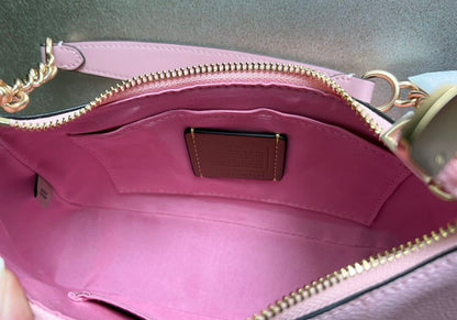 Teri Soft Rose Shoulder Bag — Elegant Pastel Design with Signature Charm
