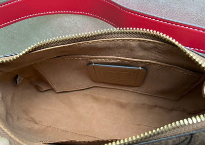Teri Cherry Edition — Playful Mini Shoulder Bag with Signature Print Red Leather Accents