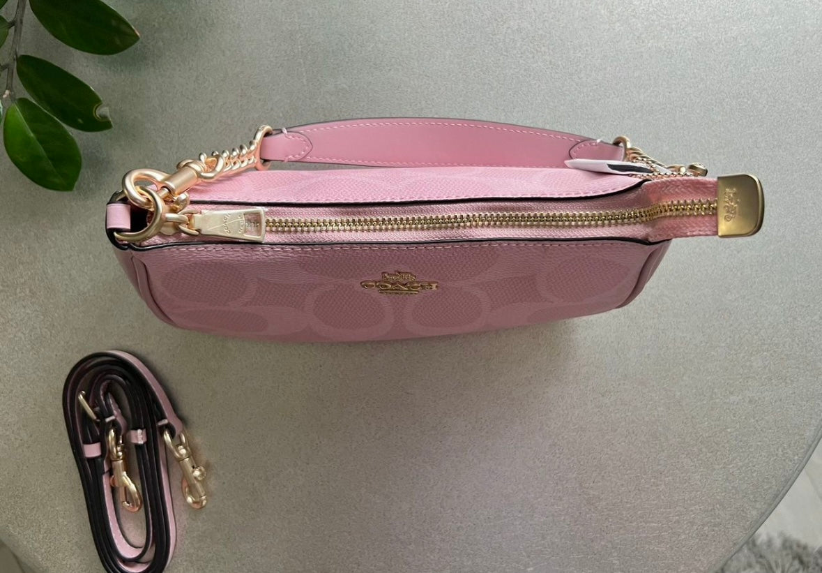 Teri Soft Rose Shoulder Bag — Elegant Pastel Design with Signature Charm