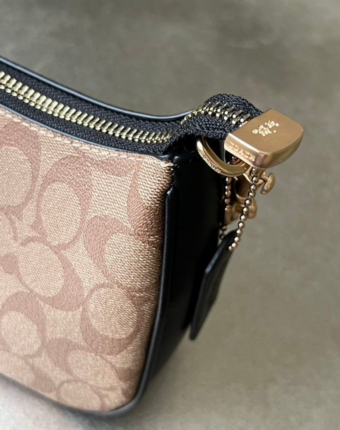 Teri — Classic Signature Shoulder Bag in Soft Beige