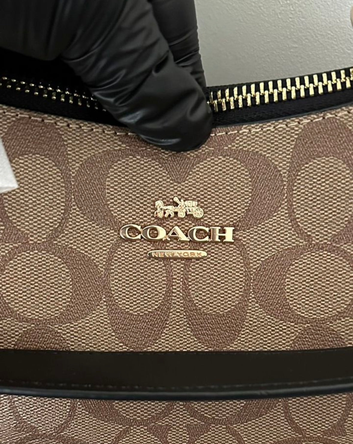 Teri — Classic Monogram Shoulder Bag with Gold Chain Detailing