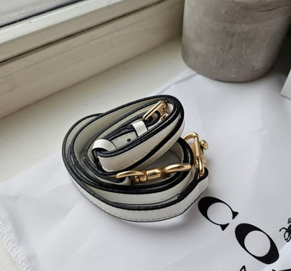 Teri Shoulder Bag — Signature Leather with Ivory Accents and Gold Hardware