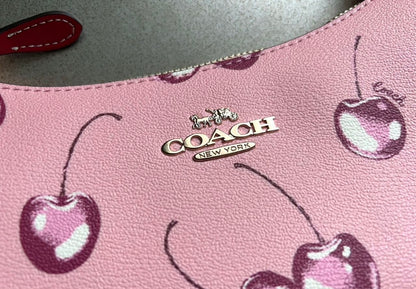 Teri Cherry Blossom Pink — Soft Signature Shoulder Bag with Playful Print