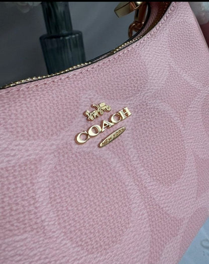 Teri — Soft Pink Signature Shoulder Bag with Gold Chain Accents