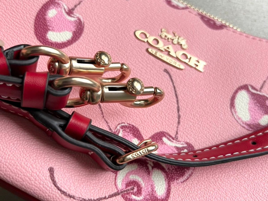 Teri Cherry Blossom Pink — Soft Signature Shoulder Bag with Playful Print