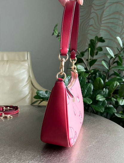 Teri Cherry Blossom Pink — Soft Signature Shoulder Bag with Playful Print